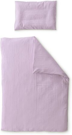 Набір постільної білизни Ehrenkind® з мусліну | 100% органічна бавовна | Стандарт 100 by Oeko-TEX | Джинсова блакить | Постільна білизна 135x100 (Flieder Musseline, 100x135cm + 40x60cm)