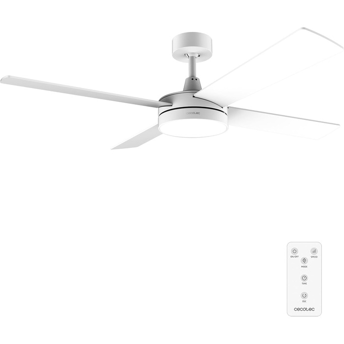 Стельовий вентилятор Cecotec Aero 5200 Line з пультом, LED підсвіткою, таймером та функцією зими, 132 см, 60 Вт, білий