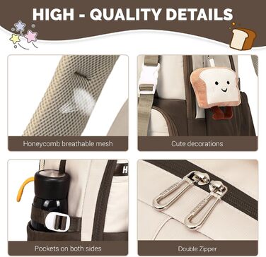 Шкільний рюкзак IvyH для дівчаток, водонепроникний, для 5-9 класів, з нейлону, велика місткість, зелений (хакі)