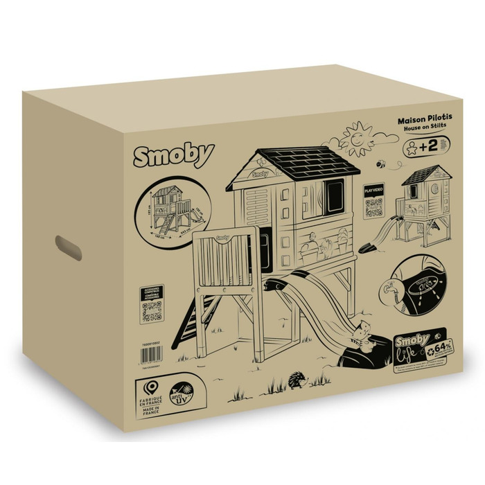 Дитячий садовий будиночок на палях з гіркою Smoby