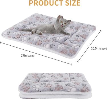 М'який флісовий лежак для собак та котів - фліс, 89x68 см (синій фон, білі зірки)