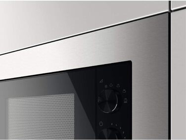 Вбудована мікрохвильова піч Zanussi ZMSN5SX, 17 л, 700 Вт, 6 рівнів потужності, чорний/нержавіюча сталь