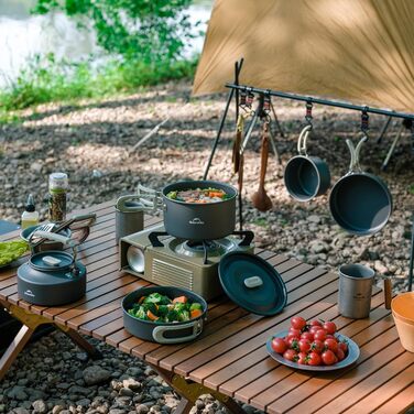 Набір посуду Naturehike для кемпінгу та приготування їжі на 2-7 осіб: каструлі, сковорідки для кемпінгу, пікніків та BBQ