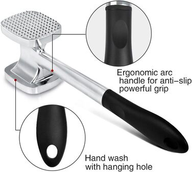 Кухонний молоток для м'яса TIMESETL 28 см з подвійним боком, антипригарне покриття, для шніцелів, стейків, птиці