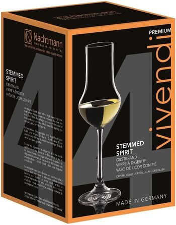Nachtmann Grappa Glasses 109 ml, Set of 4, Vivendi, 89736, Crystal Stem Glasses, Liqueur Glasses, Dishwasher Safe