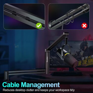 Кріплення для мікрофона на шарнірній стійці (Boom Arm) для Blue Yeti, до 1.5 кг, з адаптером 3/8' - 5/8'