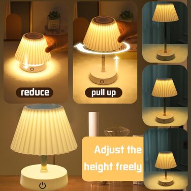 Настільна LED лампа акумуляторна 2 шт., телескопічна, з USB зарядкою, диммер сенсорний, нічник для спальні, вітальні, приліжкова