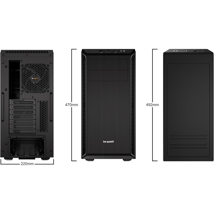 Корпус ПК be quiet! Pure Base 600 Black: 2 вентилятори Pure Wings 2, підтримка радіаторів до 360 мм, 3-рівнева система керування вентиляторами