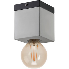 Настільна лампа EGLO Prestwick: вінтажний стиль, індустріальний дизайн, бетонна основа сірого кольору, вимикач, патрон E27