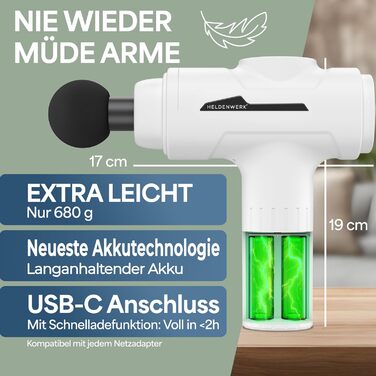 Масажер для м'язів з 6 насадками та 30 швидкостями, USB-C, LCD-екран | Масажна пістолета, масажер м'язів