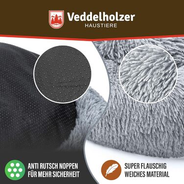Ø 60 cm (S) Light Gray Dog Bed, Cat Bed, Dog Cushion, Dog Beds in Multiple Sizes, Dog Bed Large, Medium, Small Dogs, Washable in Light Gray and Dark Gray for All Dogs & Cats