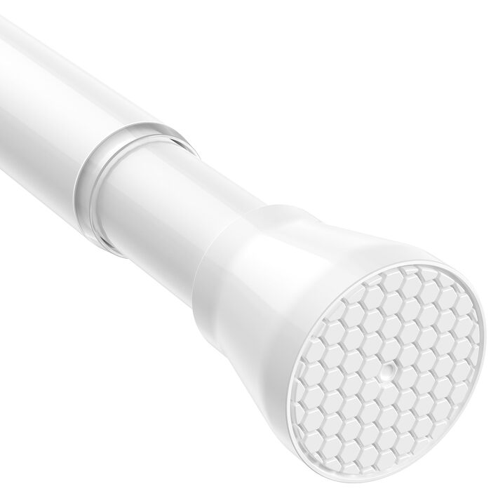 Штанга для штор без свердління 113-196 см, телескопічна, для ванної, вікна, кухні, шафи, біла (1 шт.)