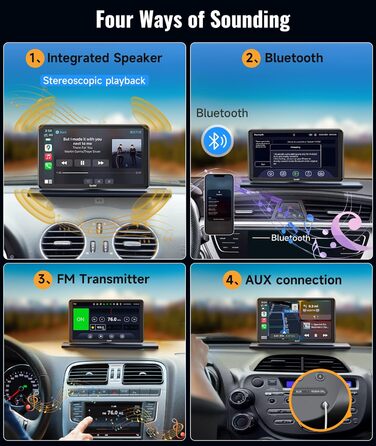 Бездротовий автомобільний мультимедійний центр Spedal NaviCam 796W з Apple CarPlay, Android Auto, зовнішньою камерою, Bluetooth, Wi-Fi, AirPlay, AUX та FM-трансмітером