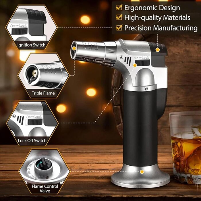 Набір для копчення коктейлів та віскі, з 4 дерев'яними стружками, ретро-набір для створення димчастих напоїв, ідеальний подарунок для батька, чоловіка та любителів коктейлів (#11)