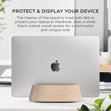 HumanCentric Maple Wood Laptop Stand - Vertical Adjustable Desk Organizer & Docking Station