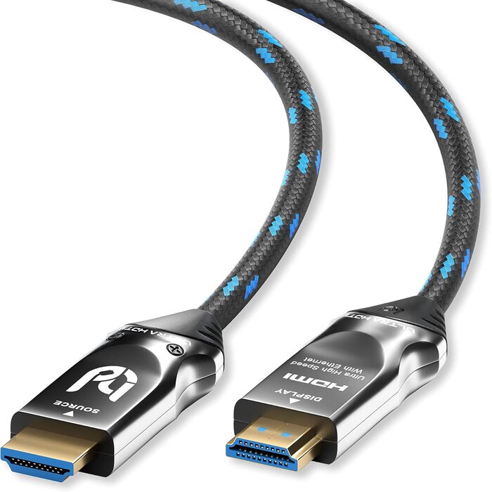 HDMI кабель 8K Ultra HD 5 метрів - Висока швидкість 2.1, 48 Gbps, підтримка 8K@60Hz, 4K@120Hz, DTS:X, HDCP 2.2/2.3, HDR10+, eARC, Premium