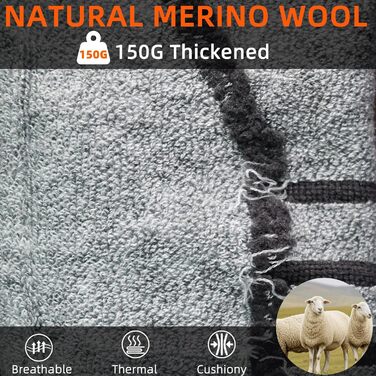 Обогревні шкарпетки Freehill Erinowolle для чоловіків та жінок, USB-зарядка, для холодної погоди, висота до коліна, сірі (L)