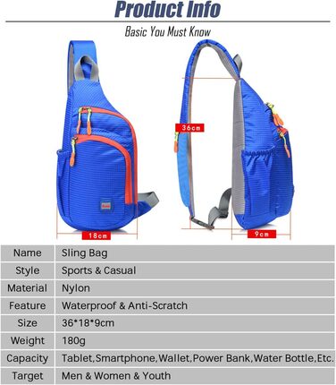 Водонепроникний рюкзак-слінг з нейлону з нагрудною кишенею для чоловіків та жінок, Gisdanchz, 36*18*9 см, в клітинку, зелений