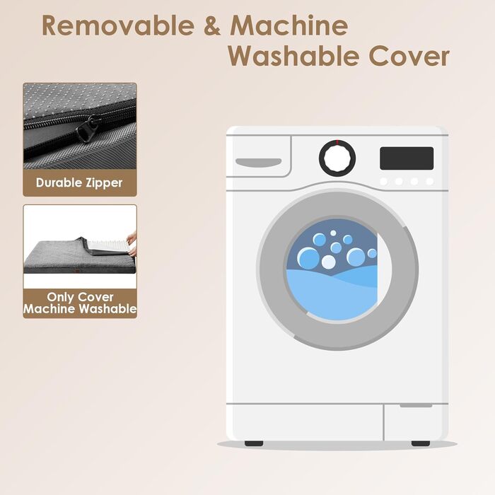 Ортопедичне ліжко для собак середнього розміру EHEYCIGA, 89x58x9 см, сіре, з м'яким наповнювачем, для переноски