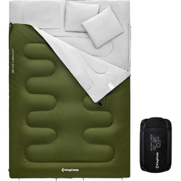 KingCamp Double Sleeping Bag - Winter Adult Sleeping Bag for 2 People with Carry Bag - Outdoor Camping