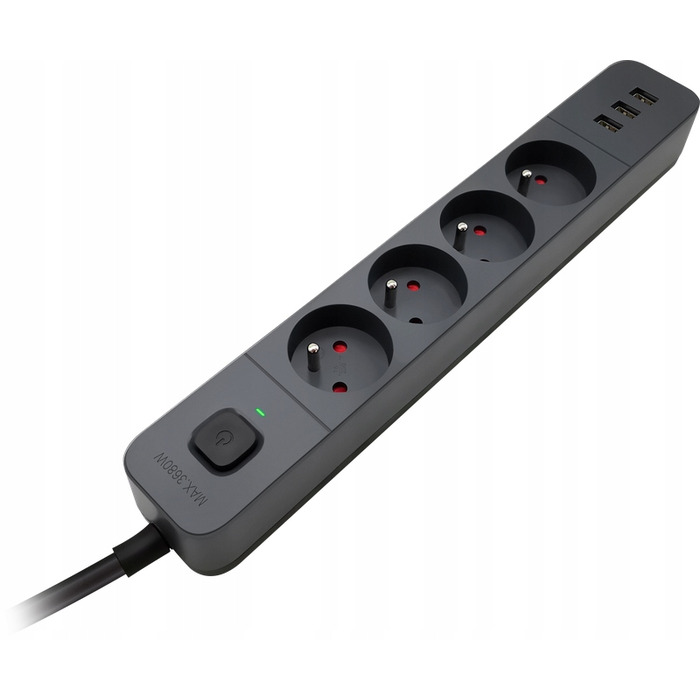 Мережевий фільтр Defender SFS 135, 5 м, 4 розетки, 3x USB