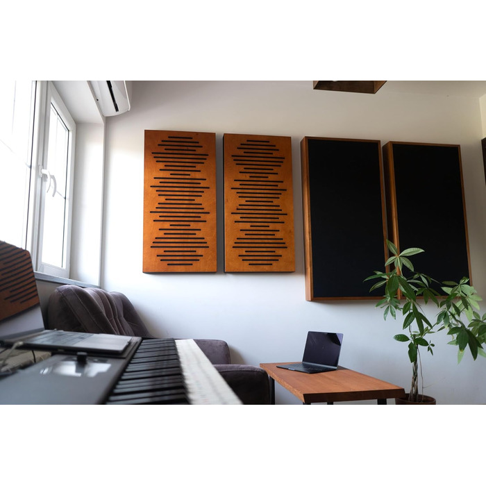 Акустичні панелі Bluetone WaveFuser PRO для звукоізоляції та шумопоглинання, декоративний диффузор для стін у студію, офіс та дім (Білий, 100x50x5 см)