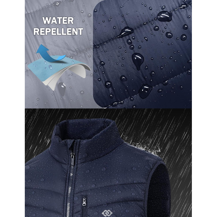 Чоловіча жилетка MoFiz: легка степна жилетка з коміром-стійкою, тепла, з підкладкою, гібридна, для активного відпочинку, роботи, гольфу, хайкінгу, темно-синього кольору