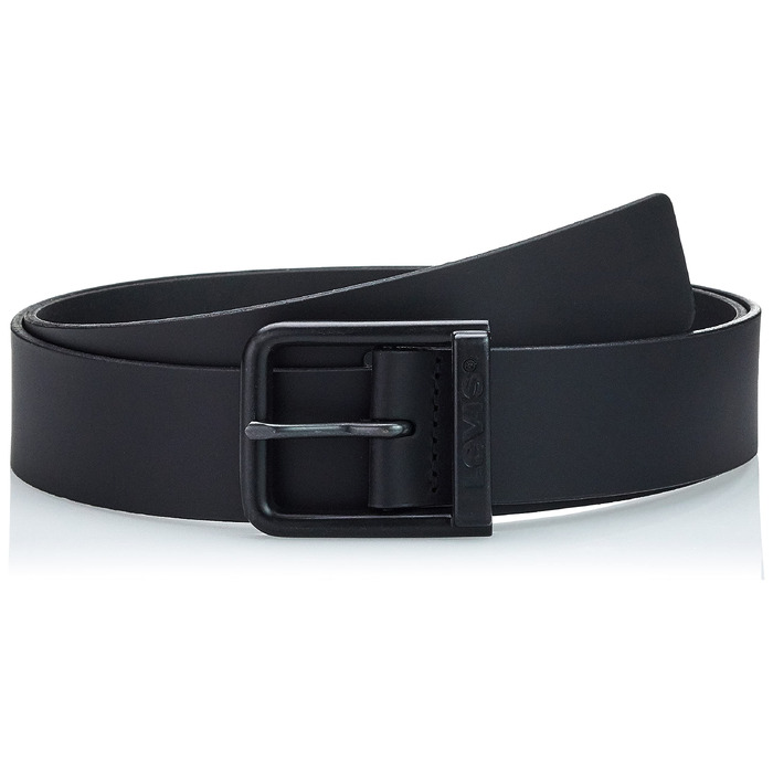Чоловічий шкіряний ремінь Levi's з логотипом та пряжкою Harness Buckle, чорний, розмір 85 Regular