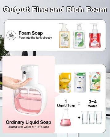 Автоматичний диспенсер для мила Dalugo з USB-C, 500 мл, настінний, електричний сенсор, регульований, для кухні та ванної кімнати