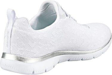Кросівки Skechers Summits Leopard Spot для жінок, 39.5 EU, білий сітчастий верх з сріблястою окантовкою