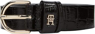 Ремінь жіночий Tommy Hilfiger Essential Effortless Croc 110 Black (Чорний) з регульованою пряжкою