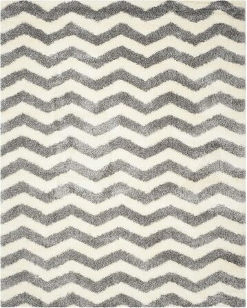 SAFAVIEH килим Zottelig для вітальні, їдальні, спальні - колекція Montreal Shag, високий ворс, слонова кістка та сірий, 122 x 183 см (201 x 290 см, прямокутний), слонова кістка / сірий