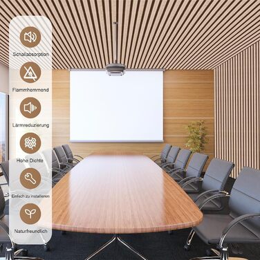 Акустичні стінові панелі з дерева AKK-PANE 240x60 см (1,44м²), 3D панелі для шумоізоляції стін у вітальню, кухню та офіс, колір: Класичний дуб