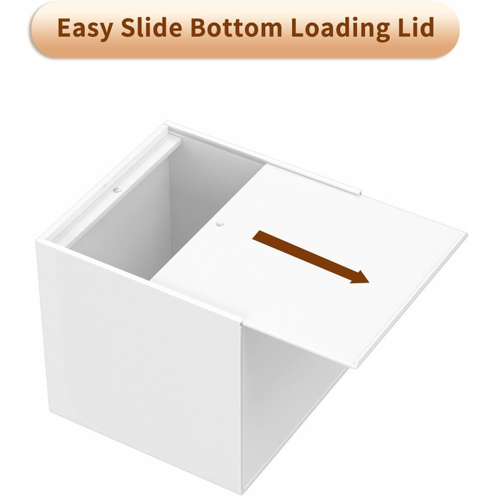 AITEE Acrylic Tissue Box Cover: white square tissue holder, napkin dispenser for home, bathroom, kitchen, bedroom, office, coffee table, restaurant