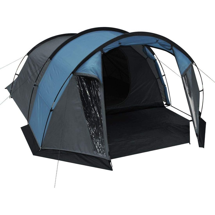 Your GEAR Zelt Sopero 4-Person Tunnel Tent with Side Entrance, Living Space Window, Waterproof (5000 mm), UV 50+ Protection, Blue/Gray