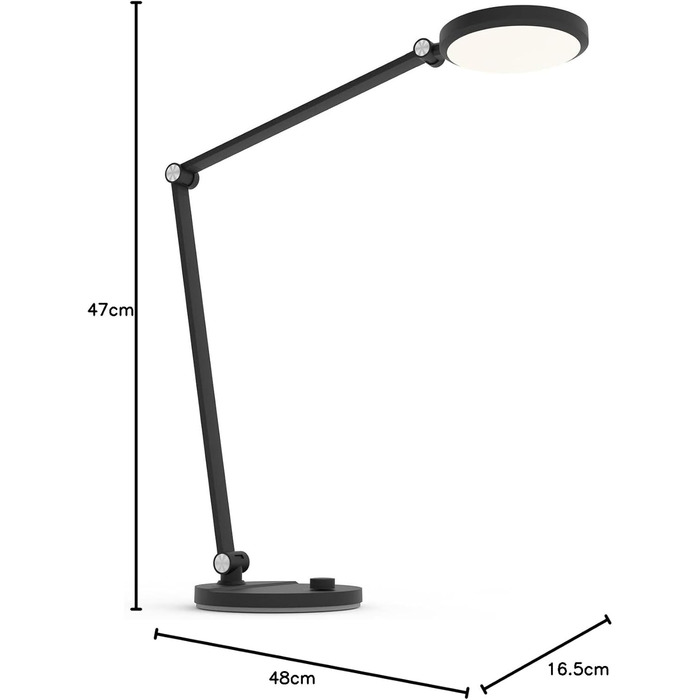 LED лампа настільна FeinTech LTL00121 з регулюванням яскравості, чорна
