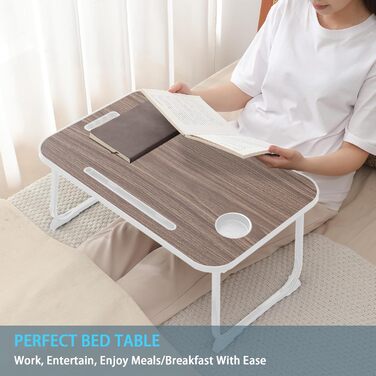 Столик для ноутбука та сніданку: зручний столик для ліжка, дивану, дому та офісу (колір коричневий)