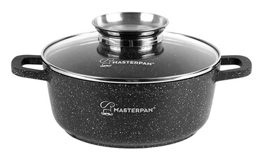 Каструля MasterPan MP-2116 з мармуровим покриттям, алюмінієва, 26 см, 5.5 л, для індукційних плит
