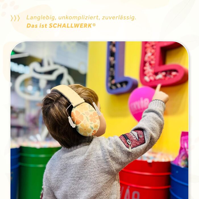 Schallwerk® Kapselgehörschutz Kiddies (Flower) - Навушники для захисту слуху дітей (Квіти) | Захист від шуму, комфорт, преміум-якість