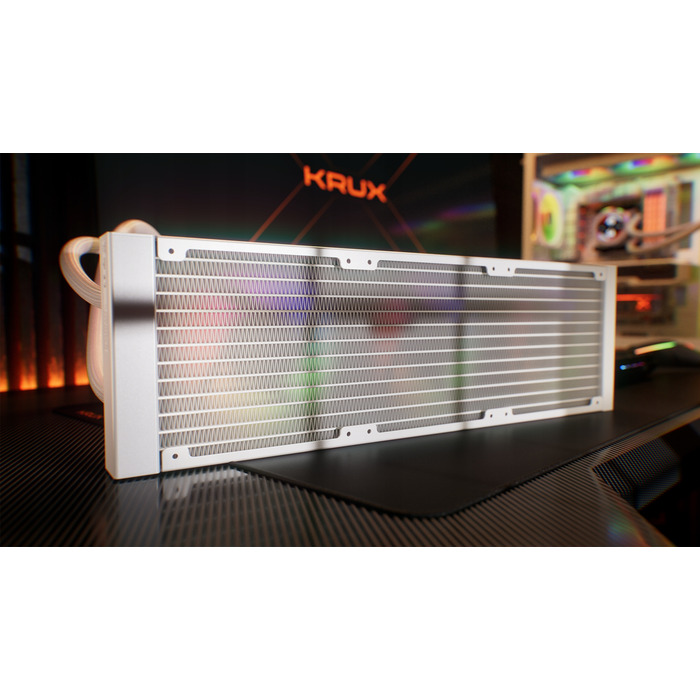 Рідинне охолодження AIO KRUX HydroGlance 360 ARGB LCD White, LCD-дисплей