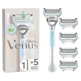 Жіноча бритва для бікіні Gillette Venus для чутливої шкіри з набором із 5 змінних касет, вологий гоління, захист від подразнень