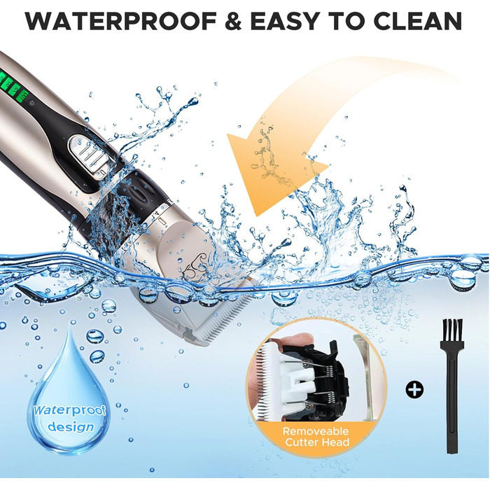 Машинка для стрижки собак, акумуляторна, бездротова, з 4 насадками, для собак, котів та всіх типів шерсті