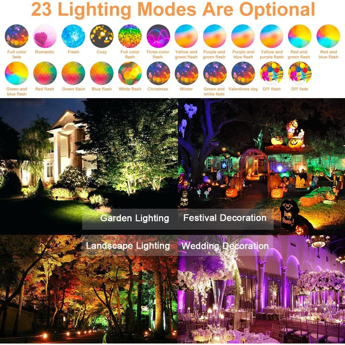 ChangM RGB LED Floodlight Spotlight Outdoor Spotlight 30W 4 Pack Bluetooth APP Control 16 Million Colors Smart LED Floodlight, IP66 Outdoor Spotlight Waterproof LED Floodlight, Garden Mood Lighting (Bluetooth 1 pack)