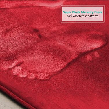 Килимок для ванної кімнати Clara Clark з велюрової піни Memory Foam, нековзний, бордовий, 17x24 / 20x32