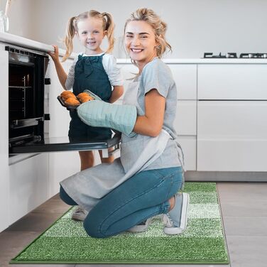 Килимок для дому та ванної кімнати SHACOS, 80 x 120 см, зелений. Антиковзка, швидковисихаюча, для входу та ванної кімнати