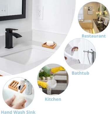 Дерев'яна мильниця з теку (водоспад) від HTB - мильниця з дерева для ванної, кухні, умивальника та стільниці