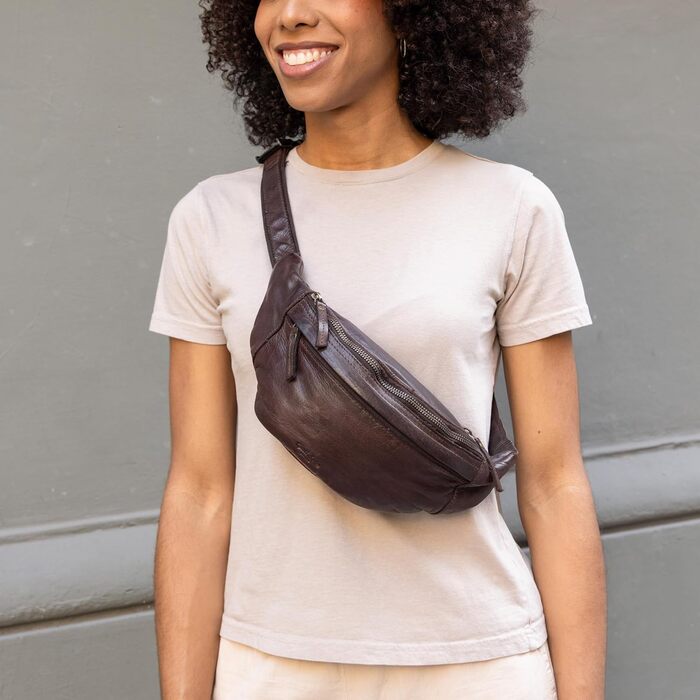 Чоловіча та жіноча поясна сумка Gusti Leather Spencer I з натуральної шкіри (колір: коричневий)