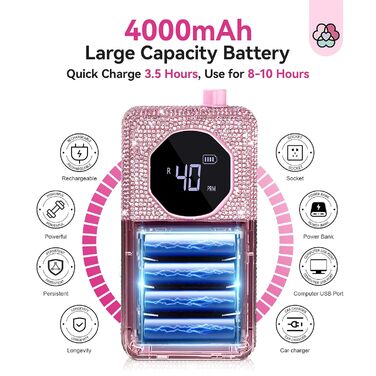 SAVILAND Професійний фрезер для нігтів Advanced 30S: електрична машинка для манікюру з 40000 обертів/хв, акумулятор 4000 mAh, 40 шт. насадок, для товстих акрилових нігтів (рожевий, діамантовий)