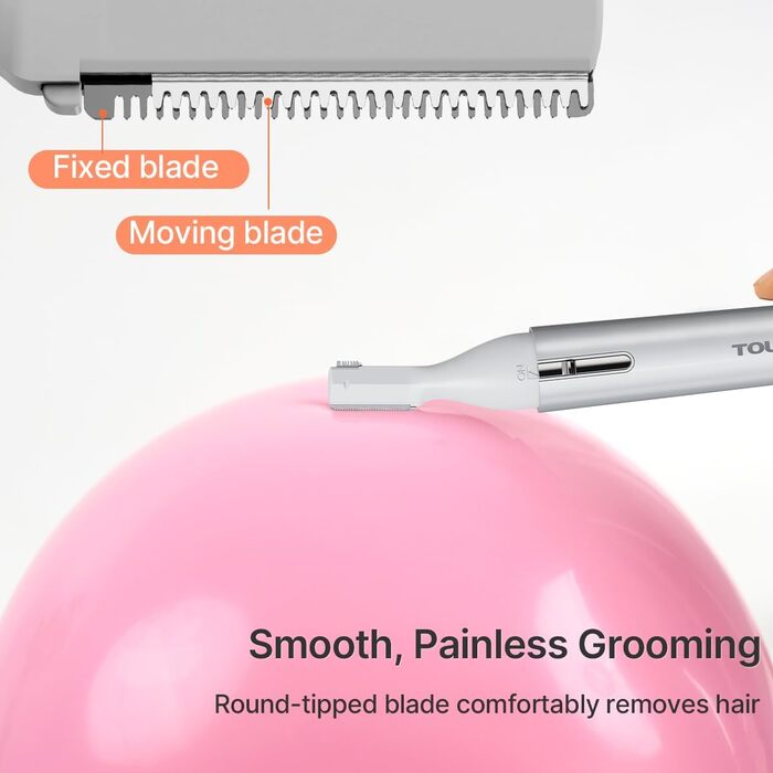 TOUCHBeauty AG-1658W: Професійний тример для тіла та обличчя - триммер для носа, брів, вух та обличчя (білий, срібний)