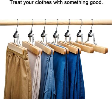 Дерев'яні вішалки для штанів та одягу HOUSE DAY з кліпсами, 25 шт. - білі, міцні, обертаються на 360°